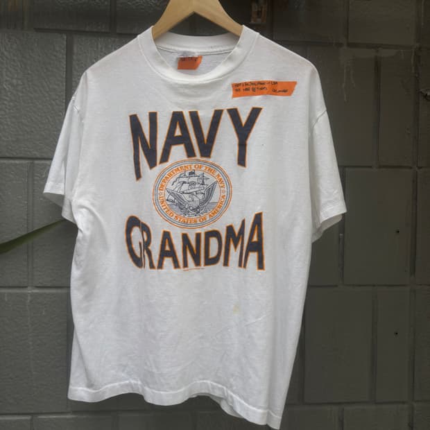 90s U.S. NAVY GRANDMA 프린팅 티셔츠