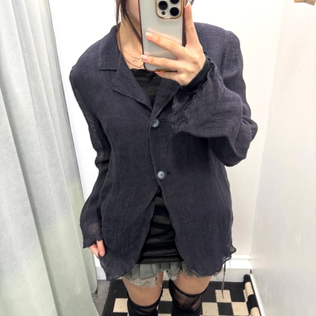 Beppe bondi 네이비 린넨 가디건