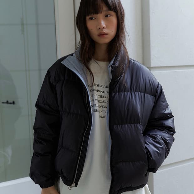 유라고 리버서블 덕다운 패딩 블랙