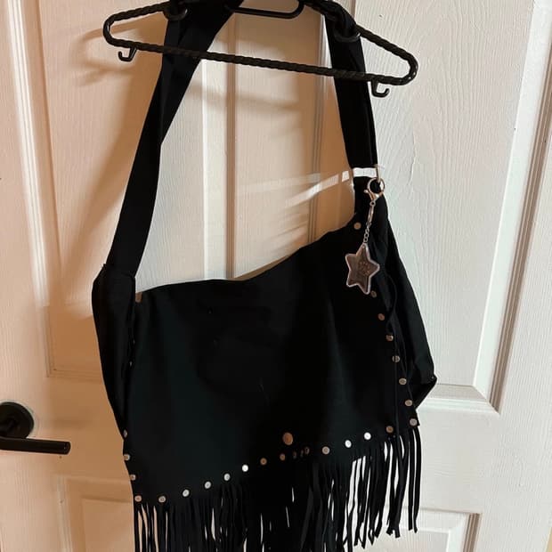 AFB Black Fringe Shoulder Bag