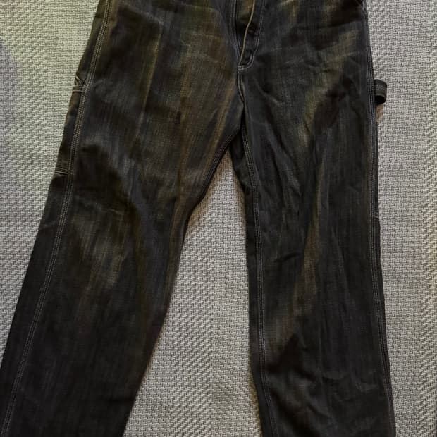 00s 빈티지 칼하트 워싱 블랙 던가리 카펜터 팬츠 30x34