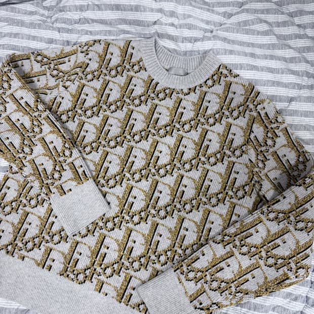 디올 오블리크 자카드 니트 L 상태 좋아요