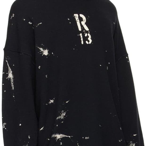 R13 Black Paint Splatter Sweatshirt
