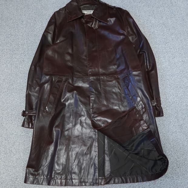 캐서린 햄넷 레더 롱 소가죽 자켓