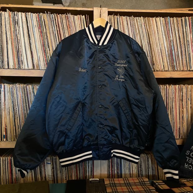 USA vtg 레터링 다크네이비 바시티