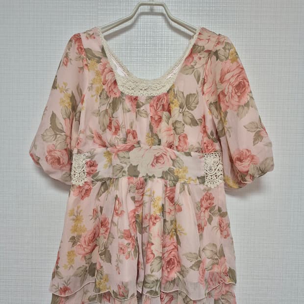 리즈리사 초고전템 히메갸루 앤틱플라워 핑크 블라우스