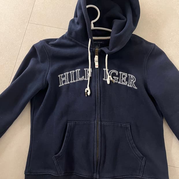 타미힐피거 네이비 빅로고 후드집업