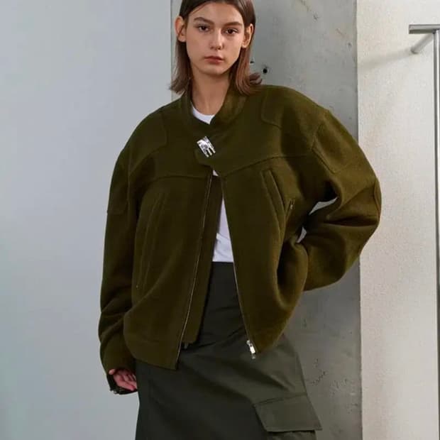 yiyae 바이커 울 자켓 L