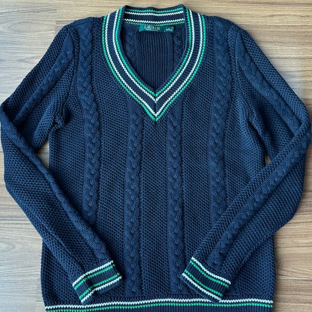 랄프로렌 크리켓 꽈배기 니트 S