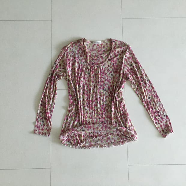 ditsy floral mesh top