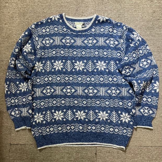 (XL) 80~90s USA L.L.Bean 엘엘빈 노르딕 울 니트
