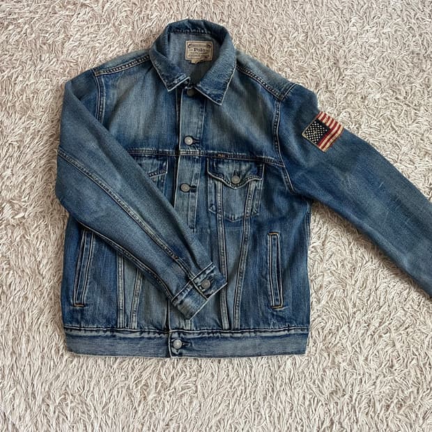 폴로 랄프로렌 데님 자켓 청자켓 성조기