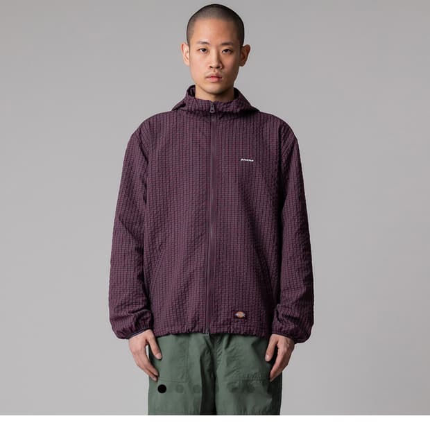 그리드 체크 라이트 윈드브레이커 Purple XL