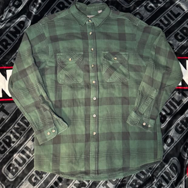 아크릴릭 체크 셔츠 그린