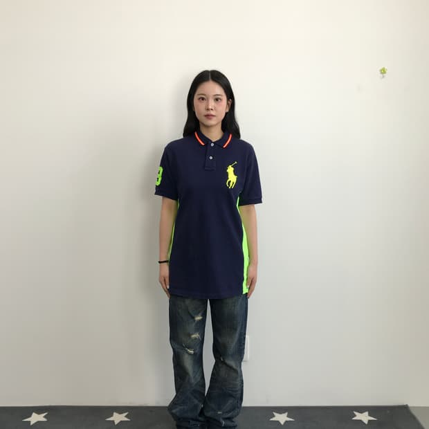 Polo Big Pony Neon Panel Polo Shirt