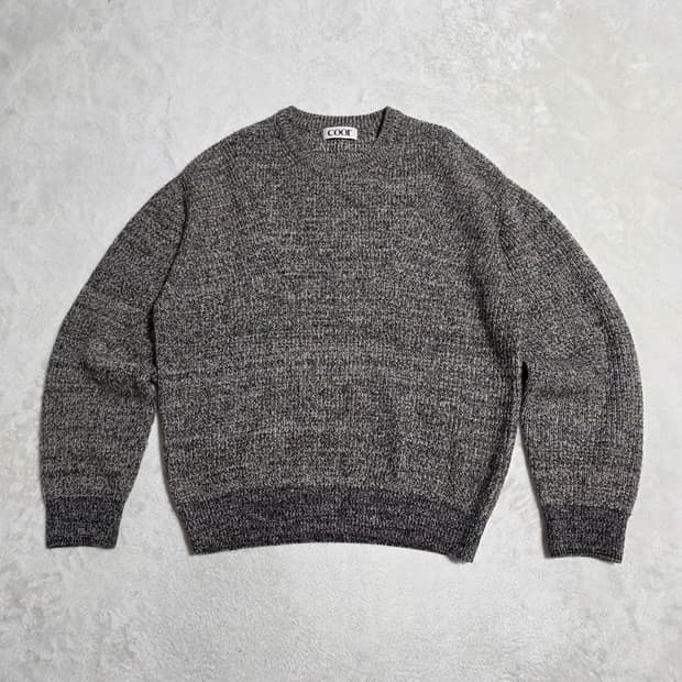 (L)쿠어 트위드 크루넥 니트 
