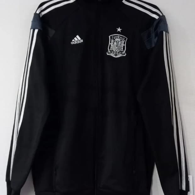아디다스 희귀 대장급 스페인 블랙실버 트랙탑 저지 져지집업  90/S