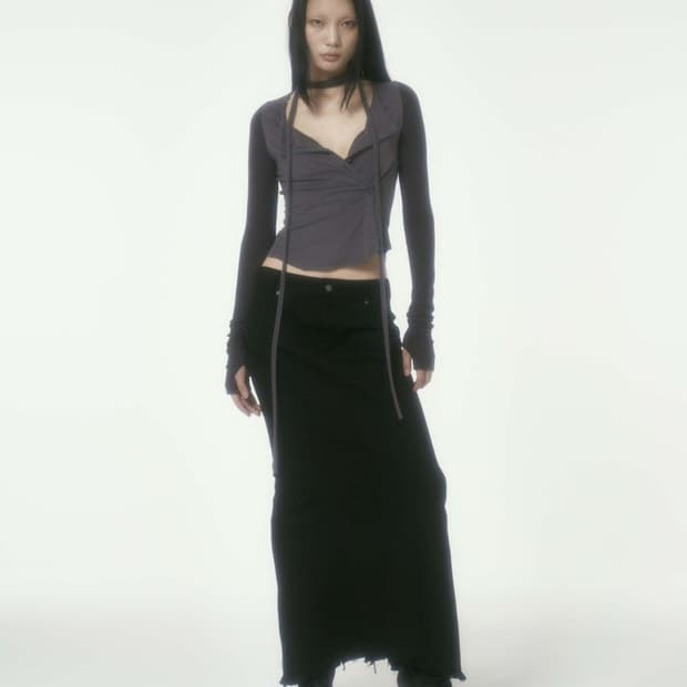 본네 머플러 가디건 차콜 1사이즈