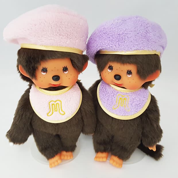 고전 몬치치 베레모 핑크퍼플 인형 세트