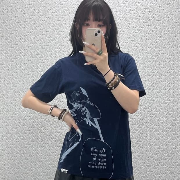 유니클로 스트릿 펑크 키치 소년점프 반팔티 M C10798