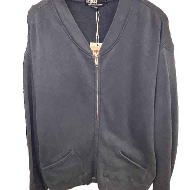 폴로 네이비 집업 스웻 가디건