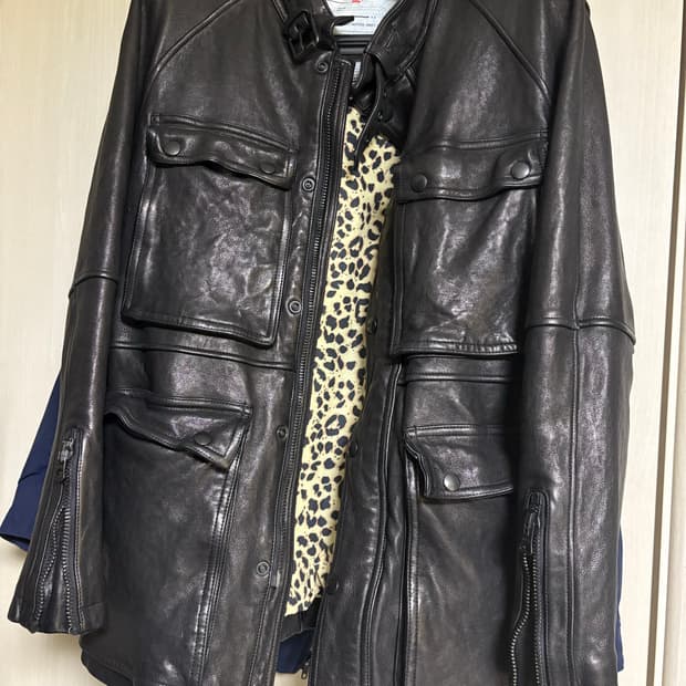 블랙아웃 blackout 레더 라이더자켓 S