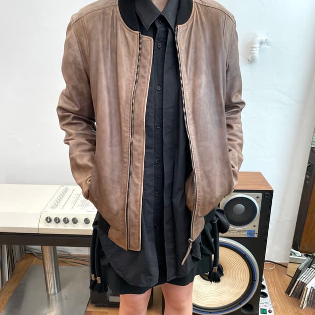 [M] 올드갭 GAP 레더 블루종 자켓