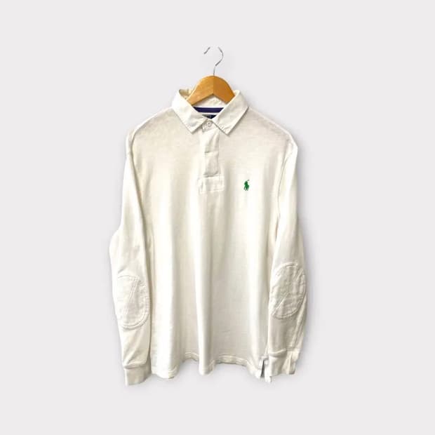 폴로 랄프로렌 화이트 럭비셔츠 M-L