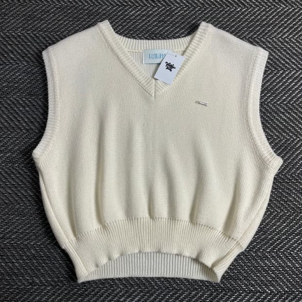 빈티지 우먼스 와플 크롭 니트 베스트 o 3074