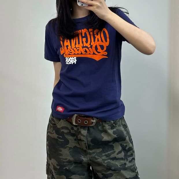 디키즈 네이비 반팔 티셔츠