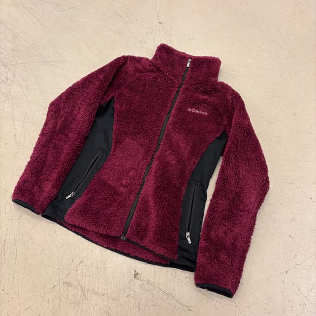 컬럼비아 버건디 플리스 집업