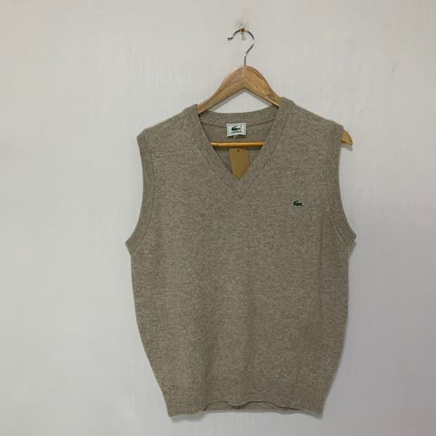 라코스테 빈티지 니트 베스트 조끼 베이지 남녀공용