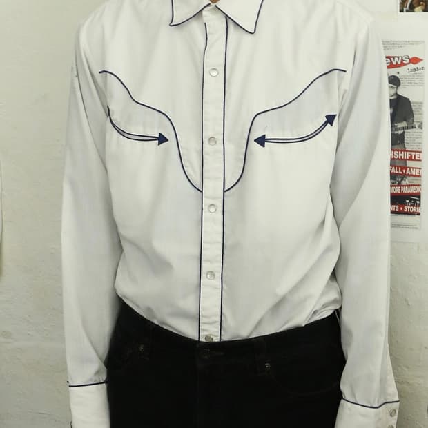 올드 갭 화이트 웨스턴 셔츠 