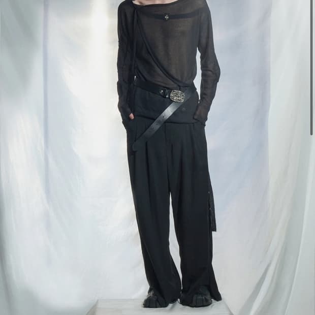 aesynctx TRIMMED KNIT TOP - L