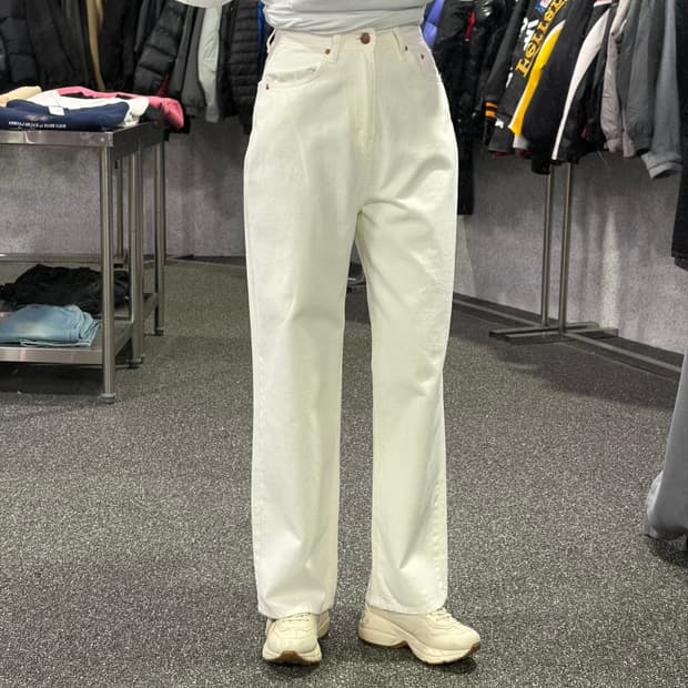 OOTJ 화이트 와이드 데님 팬츠 B4090