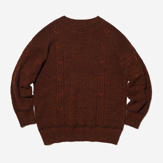 오가프 믹스패턴 풀오버 니트