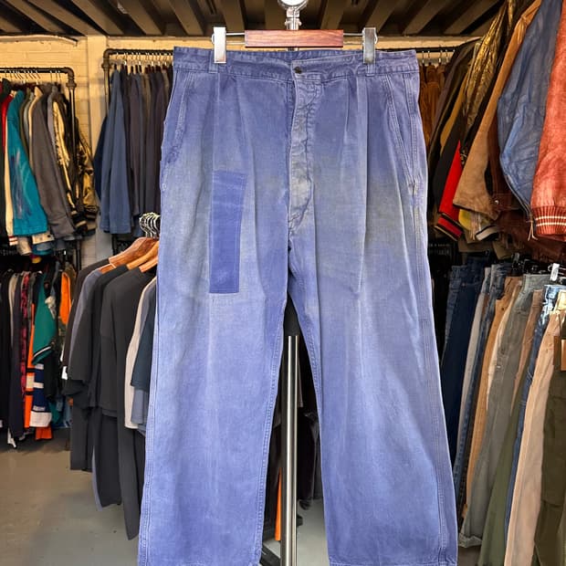 프렌치워크웨어 투턱 와이드 프렌치 워크팬츠