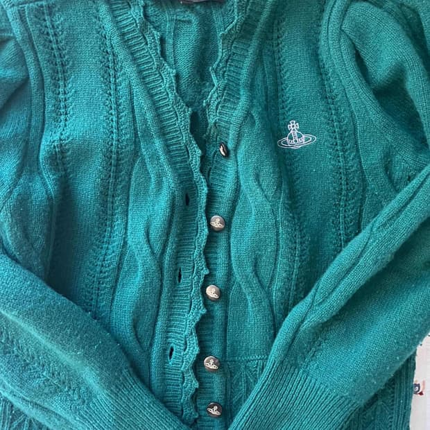 비비안웨스트우드 앵글로매니아 그린 XS 가디건