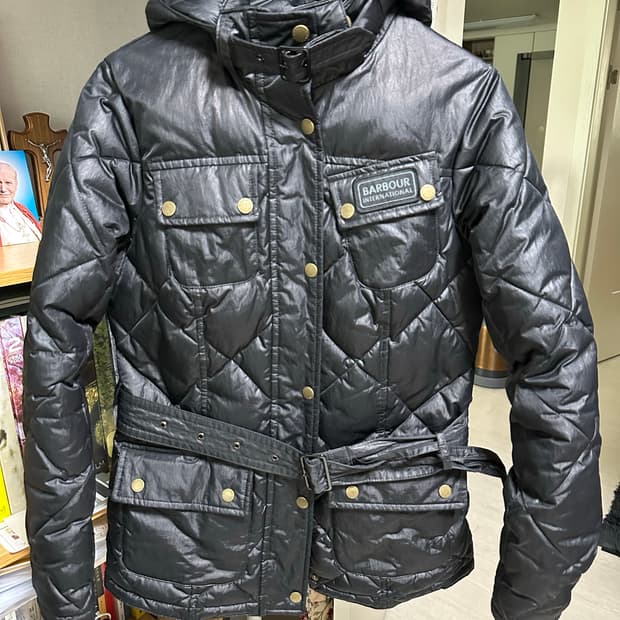 바버 인터내셔널 퀼팅 자켓 블랙 UK10
