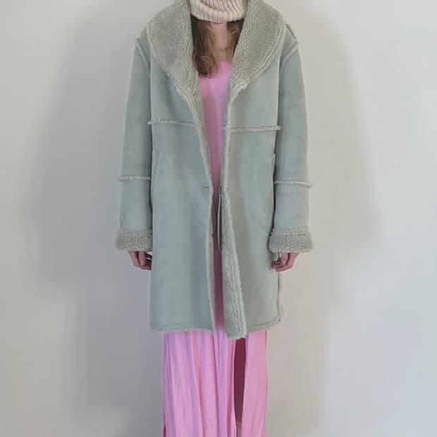 시눈 sinoon 롱 무스탕 코트