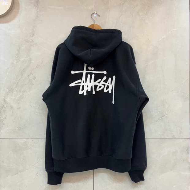 스투시 2023 블랙 후드집업 XL 