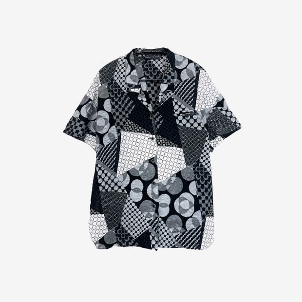 Patchwork Dot Shirt - Black