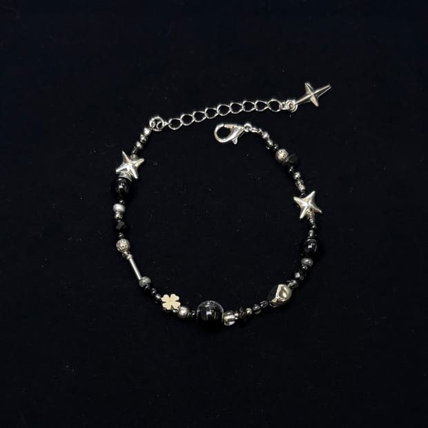 핸드메이드 비즈 팔찌 Blak Stone 036