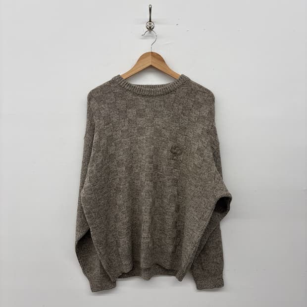 MCM 체크 패턴 니트 브라운 남성 XL