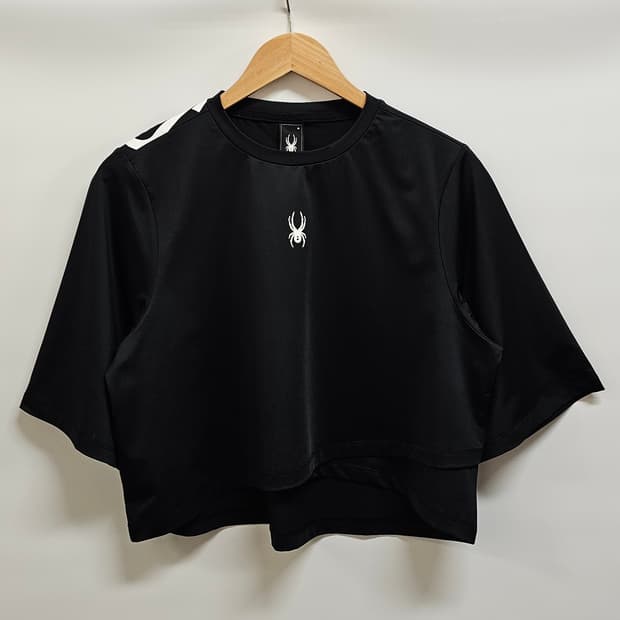 스파이더 블랙 크롭 반팔 티셔츠 M