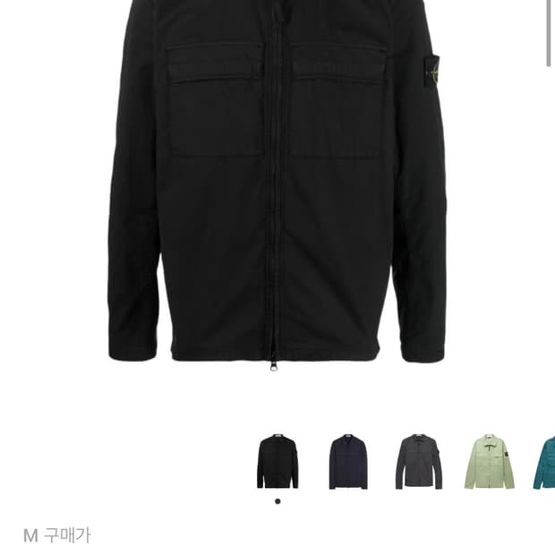 스톤 아일랜드 10210 더블 포켓 코튼 오버셔츠 블랙 - 23SS