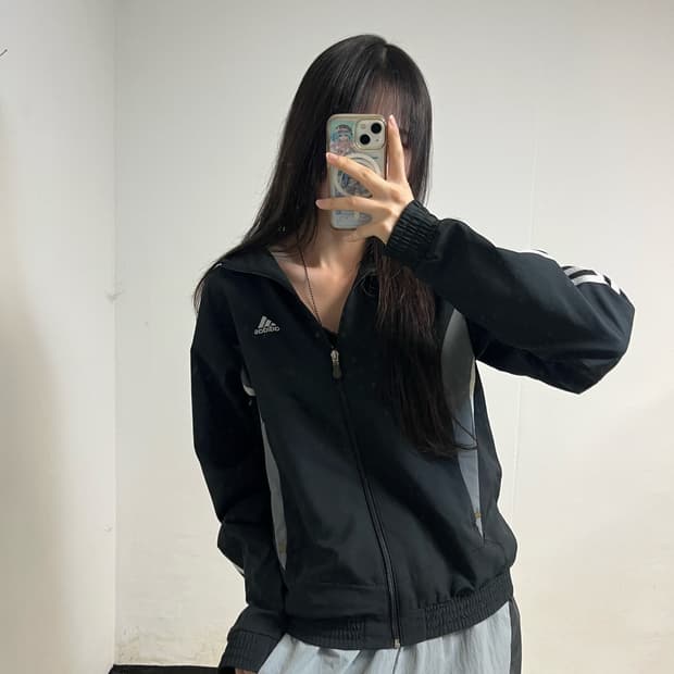 Adidas Black Windbreaker