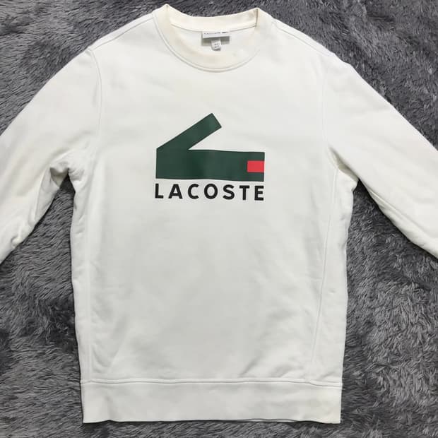 [[3(S-M)] 라코스테(LACOSTE) 그래픽 크록 맨투맨@356