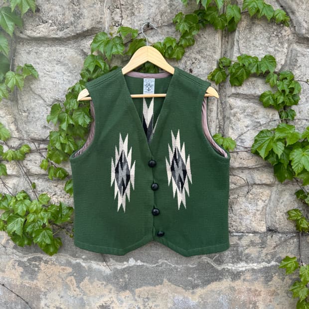 오르테가 핸드 우븐 울 네이티브 웨스턴 치마요 베스트 조끼