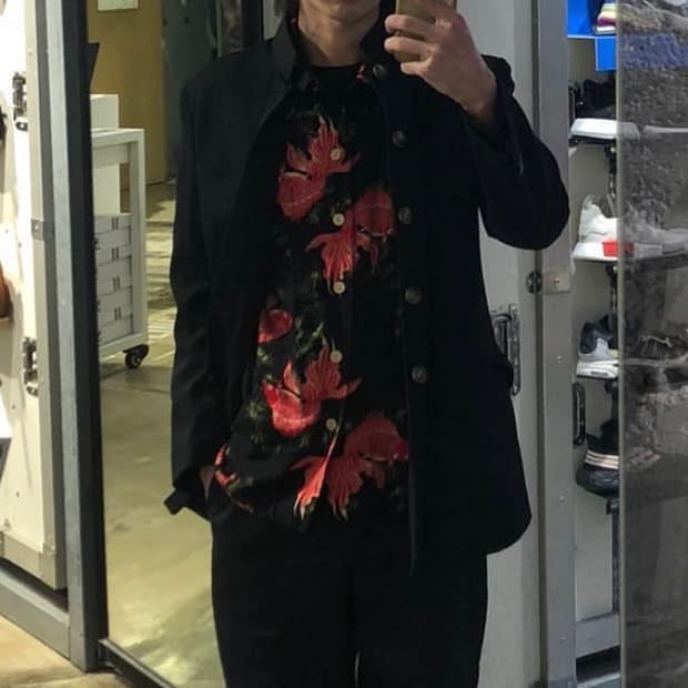 빈티지 금붕어 하와이안 셔츠 M (90~95정도)